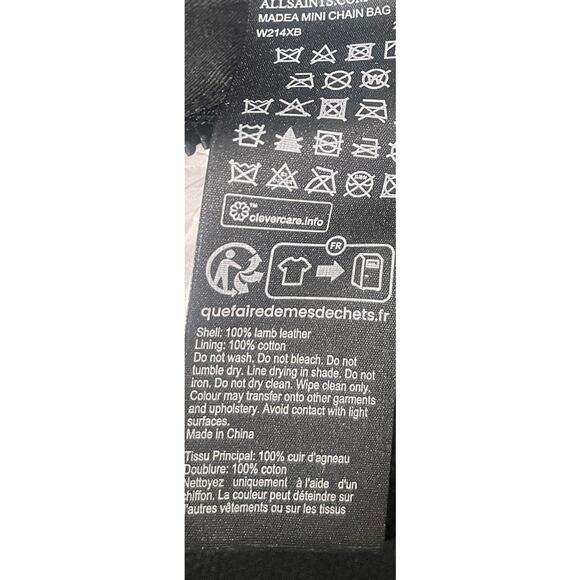 All Saints Madea Mini Chain Bag 100% Luxury Lamb Leather Satchel NWT - Picture 5 of 10